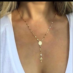 Silver Fashion Rosary Necklace